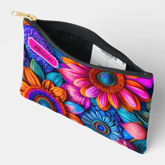 Bloemen patroon in boho stijl, personaliseerbaar etui (Open)
