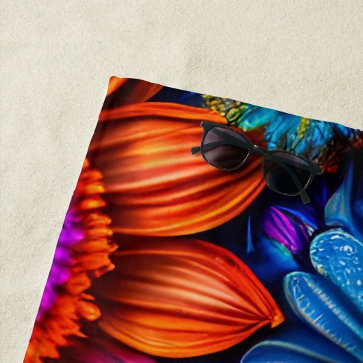 Bloemen patroon in boho stijl strandlaken (In situ)