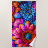 Bloemen patroon in boho stijl strandlaken (Voorkant)