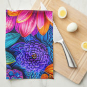 Bloemen patroon in boho stijl theedoek (Quarter Fold)