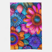 Bloemen patroon in boho stijl theedoek (Verticaal)