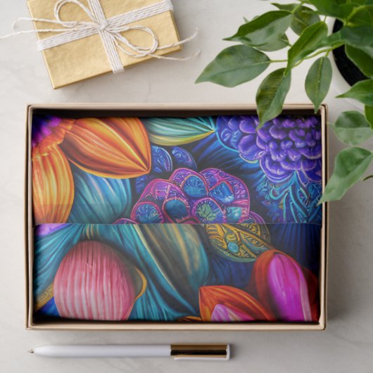 Bloemen patroon in boho stijl tissuepapier (Geschenk)