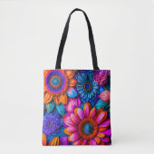 Bloemen patroon in boho stijl tote bag (Voorkant)
