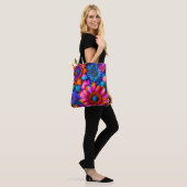 Bloemen patroon in boho stijl tote bag (Op model)