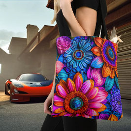 Bloemen patroon in boho stijl tote bag