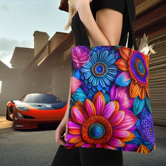 Bloemen patroon in boho stijl tote bag