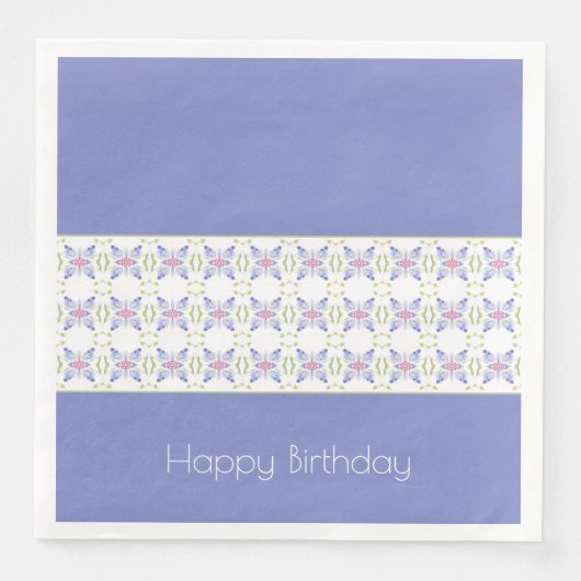 Bloemen patroon in Mauve en wit Servet (Voorkant)