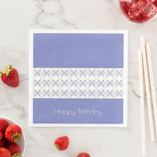 Bloemen patroon in Mauve en wit Servet (Insitu)