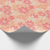 Bloemen patroon in modieuze perzik tinten. cadeaupapier (Hoek)