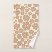 Bloemen Patroon in Tan en Cream Bad Handdoek (Handdoek)
