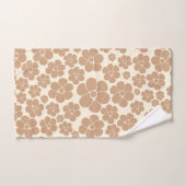 Bloemen Patroon in Tan en Cream Bad Handdoek (Handdoek)
