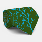 Bloemen Patroon klassiek mono Toon Blue.A07 D Groe Stropdas (Opgerold)