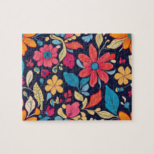 Bloemen patroon kleurrijke bloemen legpuzzel