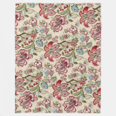 Bloemen Patroon Kleurrijke Trendy Bloemen Roze Gro Fleece Deken (Voorkant)