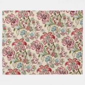 Bloemen Patroon Kleurrijke Trendy Bloemen Roze Gro Fleece Deken (Voorkant (Horizontaal))