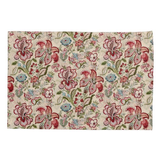 Bloemen Patroon Kleurrijke Trendy Bloemen Roze Gro Kussensloop (Achterkant-Links)