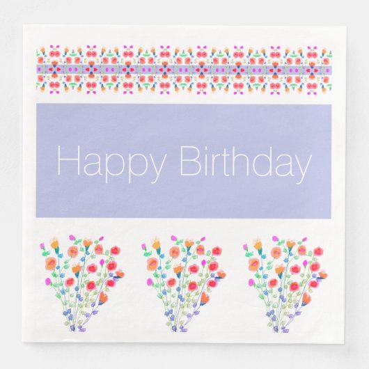 Bloemen Patroon Kunst Servet (Voorkant)