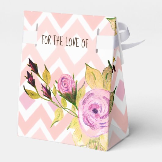 Bloemen patroon met roze bedankdoosjes (Achterkant)