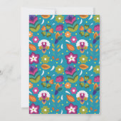 Bloemen Patroon Mexicaanse Stijl Luxe Bruiloft Kaart (Achterkant)