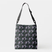 Bloemen Patroon op Net 01 Zwart BG Crossbody Tas (Achterkant)
