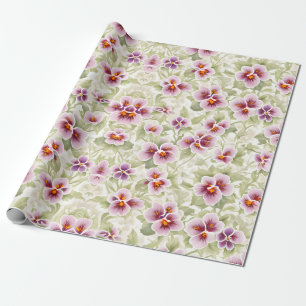 Bloemen Patroon Pansy Flowers Cadeaupapier
