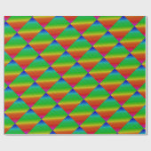 Bloemen Patroon Regenboog Herfst Bruiloft Cadeaupapier (Vlak)