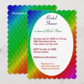 Bloemen Patroon Regenboog Herfst Bruiloft Kaart (Voorkant / Achterkant)