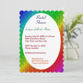 Bloemen Patroon Regenboog Herfst Bruiloft Kaart (Staand voorkant)