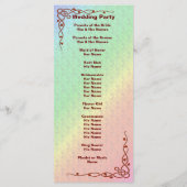 Bloemen Patroon Regenboog Herfst Bruiloft Programmakaart (Achterkant)