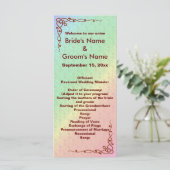 Bloemen Patroon Regenboog Herfst Bruiloft Programmakaart (Staand voorkant)