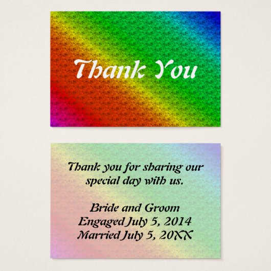 Bloemen Patroon Regenboog Herfst Bruiloft Visitekaartje (Voorkant /achterkant)