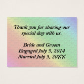 Bloemen Patroon Regenboog Herfst Bruiloft Visitekaartje (Achterkant)