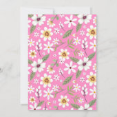 Bloemen Patroon Roze Zoet Zestien 16 Verjaardag Kaart (Achterkant)