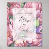 bloemen patroon - Uw recept kaart hier Poster (Voorkant)