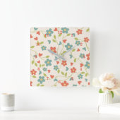 Bloemen Patroon Wandklok (Huis)
