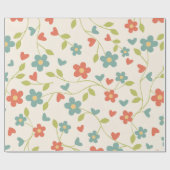 Bloemen Patroon Wrapping Papier (Vlak)