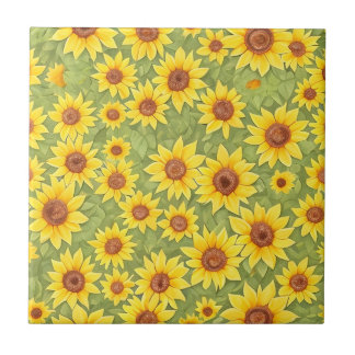 Bloemen Patroon Zonnebloem Bloemen Tegeltje