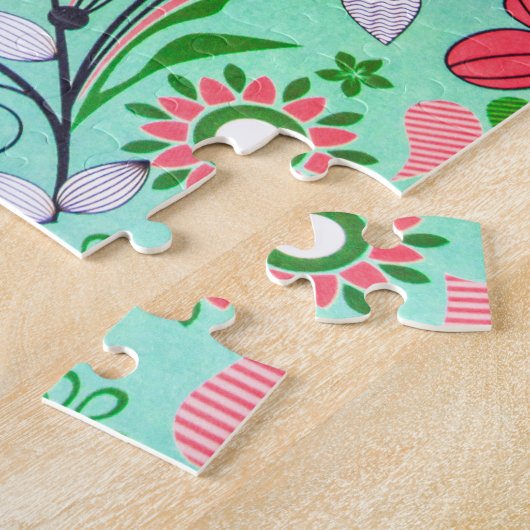 Bloemen patroonstructuur onmogelijke puzzel legpuzzel (Zijkant)