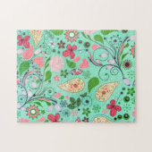 Bloemen patroonstructuur onmogelijke puzzel legpuzzel (Horizontaal)