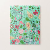 Bloemen patroonstructuur onmogelijke puzzel legpuzzel (Verticaal)