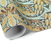 BLOEMEN, PAUWEN, DRAKEN, PAARSE GELE EDELSTENEN CADEAUPAPIER (Rol Hoek)