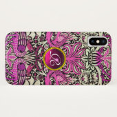 BLOEMEN,PAUWEN EN DRACEN EDELGESTEENTE MONOGRAM Case-Mate iPhone CASE (Achterkant (horizontaal))