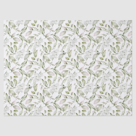 Bloemen Peaceful Green Leaves Decoupage Tissuepapier (Voorkant)