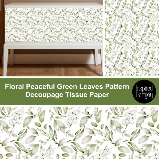 Bloemen Peaceful Green Leaves Decoupage Tissuepapier
