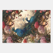  Bloemen Peacock Victoriaans Art Nouveau Inpakpapier Vel (Voorkant 2)