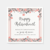 Bloemen Pensioen Blush Pink Rose Gold Script Naam Servet (Voorkant)