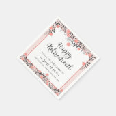 Bloemen Pensioen Blush Pink Rose Gold Script Naam Servet (Hoek)