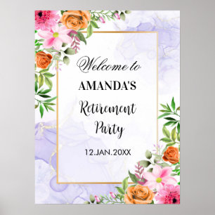 Bloemen Pensioen Party Welkomstbord Poster