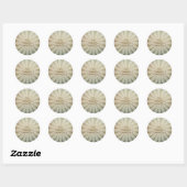 Bloemen perkament Adresetiketten Ronde Sticker (Vel)