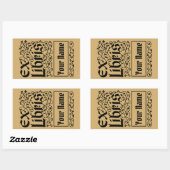 Bloemen Persoonlijke Ex-Libris Sjabloon Rechthoekige Sticker (Vel)